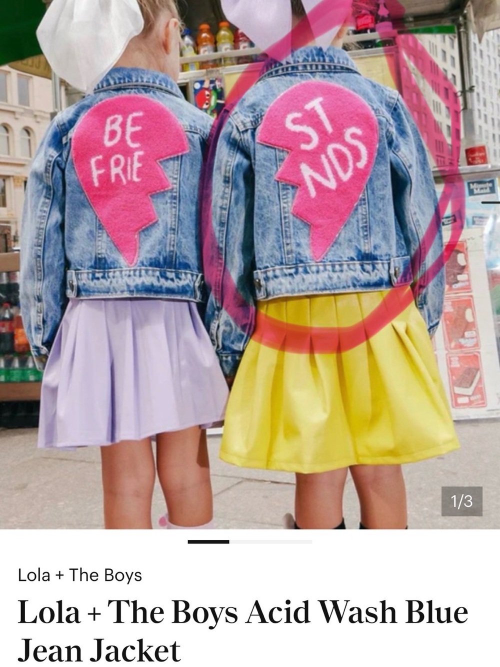 Lola + The Boys Acid Wash Blue Jean Jacket
